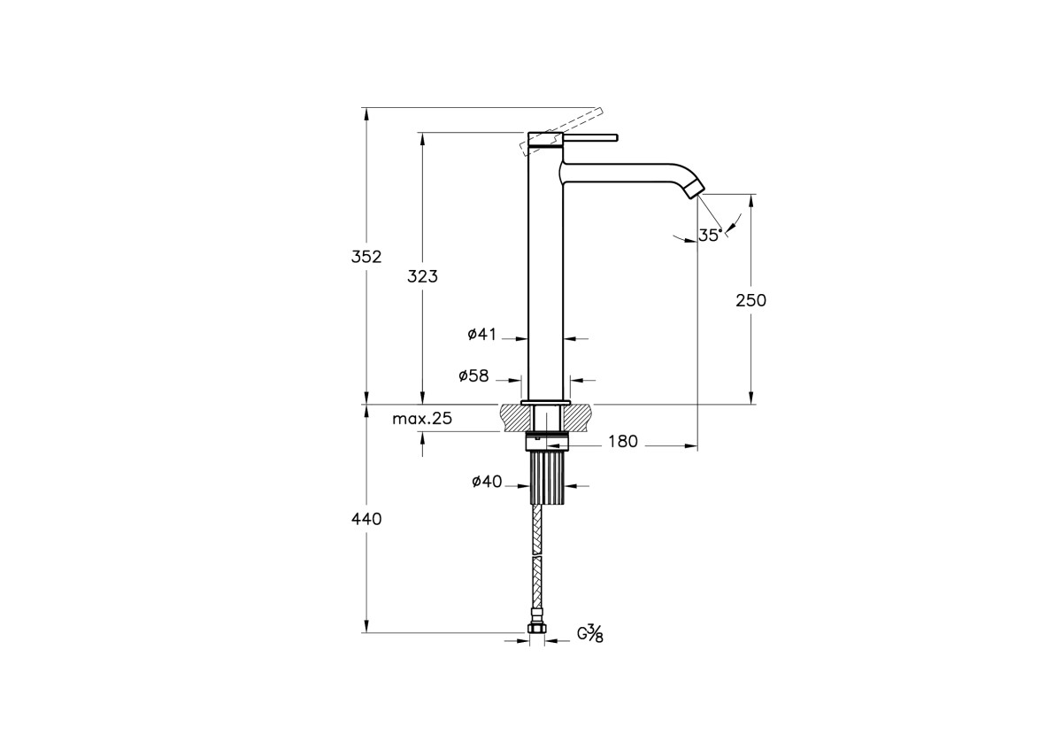 Смеситель для раковины-чаши VitrA Minimax Round A4353425EXP однорычажный брашированное золото латунь