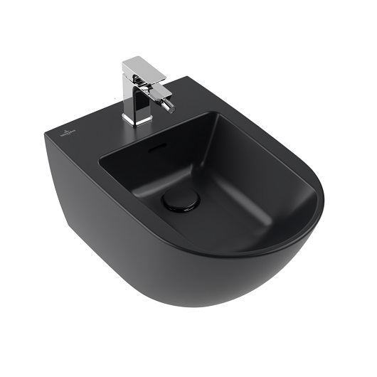 Antao Биде, подвесное, 375 x 560 mm, Альпийский белый CeramicPlus Pure Black (черный матовый)