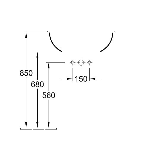 Раковина врезная сверху loop&friends 600x405x170 белый глянцевый villeroy&boch