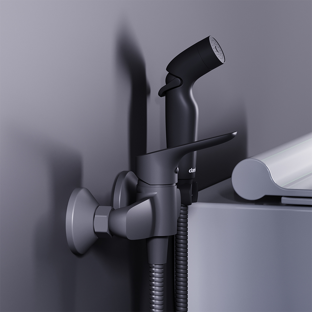 778000300 Jupiter смеситель с гигиеническим душем, чёрный