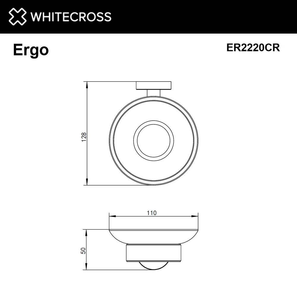 Мыльница подвесная whitecross ergo er2220cr (хром)