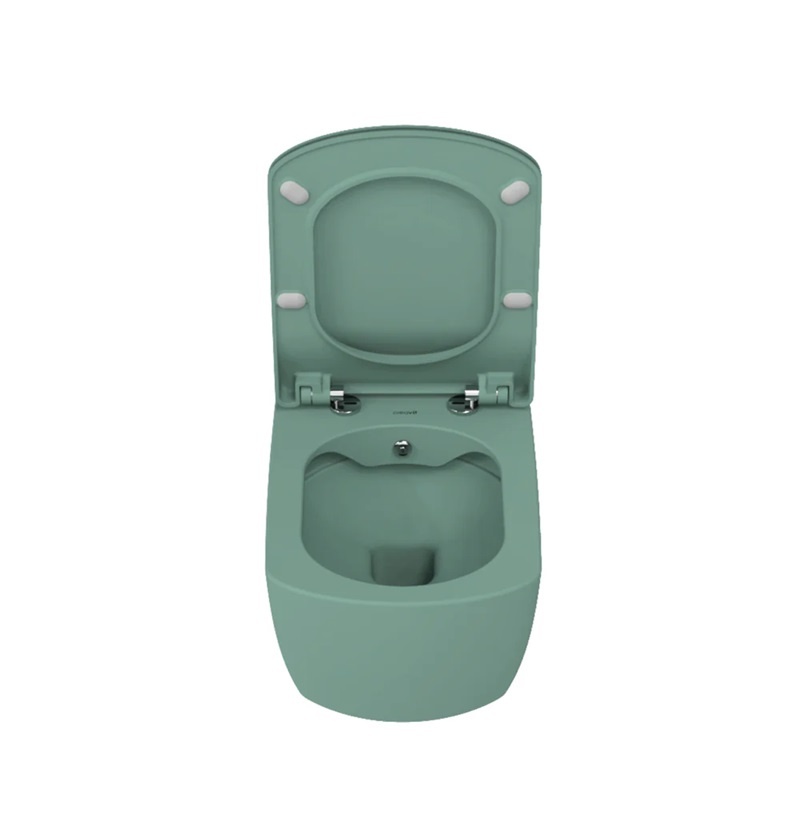 Creavit elegant eg321-00ny00e-0000 унитаз подвесной с функцией биде, безободковый (зелёный нил матовый)