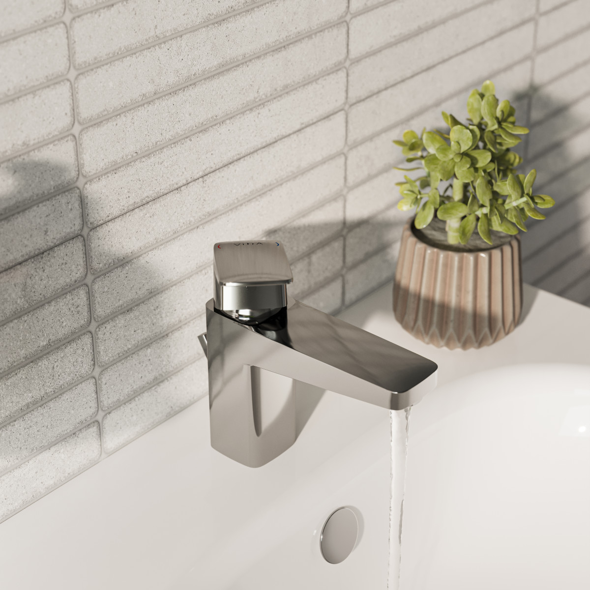 Смеситель для раковины VitrA Root Square A42731EXP однорычажный хром латунь