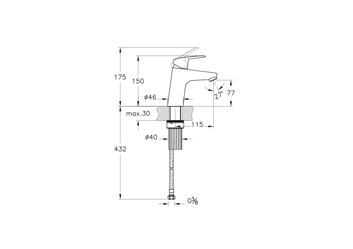 Смеситель для раковины VitrA Flow Round A42923EXP1 однорычажный хром латунь