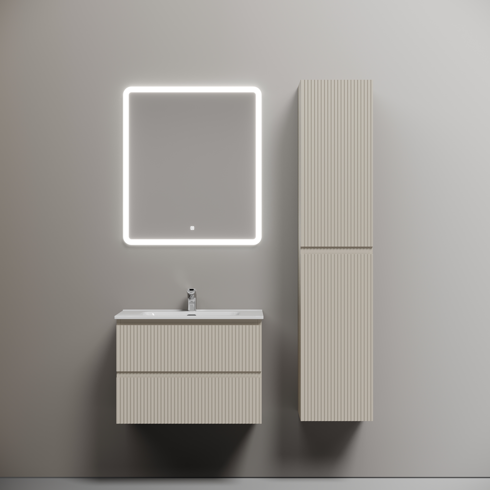 Тумба подвесная sancos snob r 690х445х500, c двумя ящиками оснащенными доводчиками, beige soft , арт.snr70ce