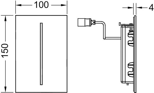 Электронная панель смыва писсуара tecefilo, нержавеющая сталь, питание от батареи 7,2 в