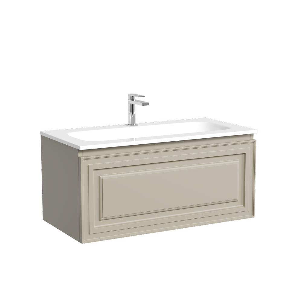 Тумба подвесная sancos very 890х445х406, c одним  ящиком оснащенным доводчиками, beige soft , арт.vr90ce