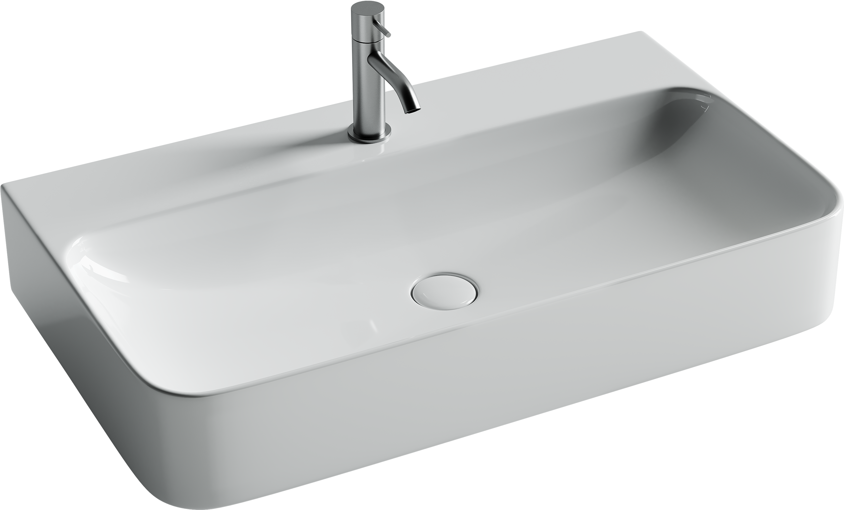 Умывальник aura с 1 отверстием для смесителя, без перелива 800x470x135мм