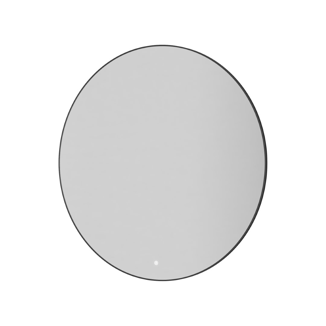 Зеркало круглое , мет. рама, подсв., сенсор, антизапотевание, d100cm, gun metal