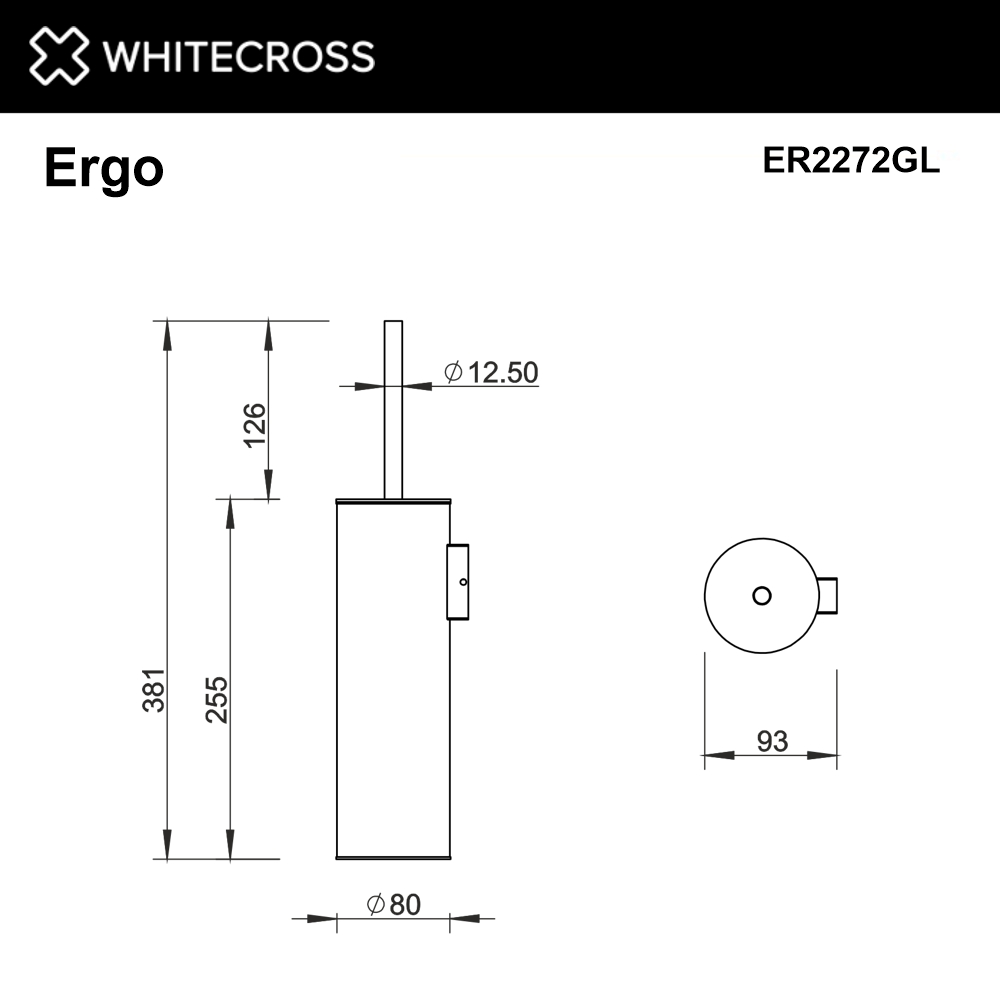 Ершик подвесной whitecross ergo er2272gl (золото)