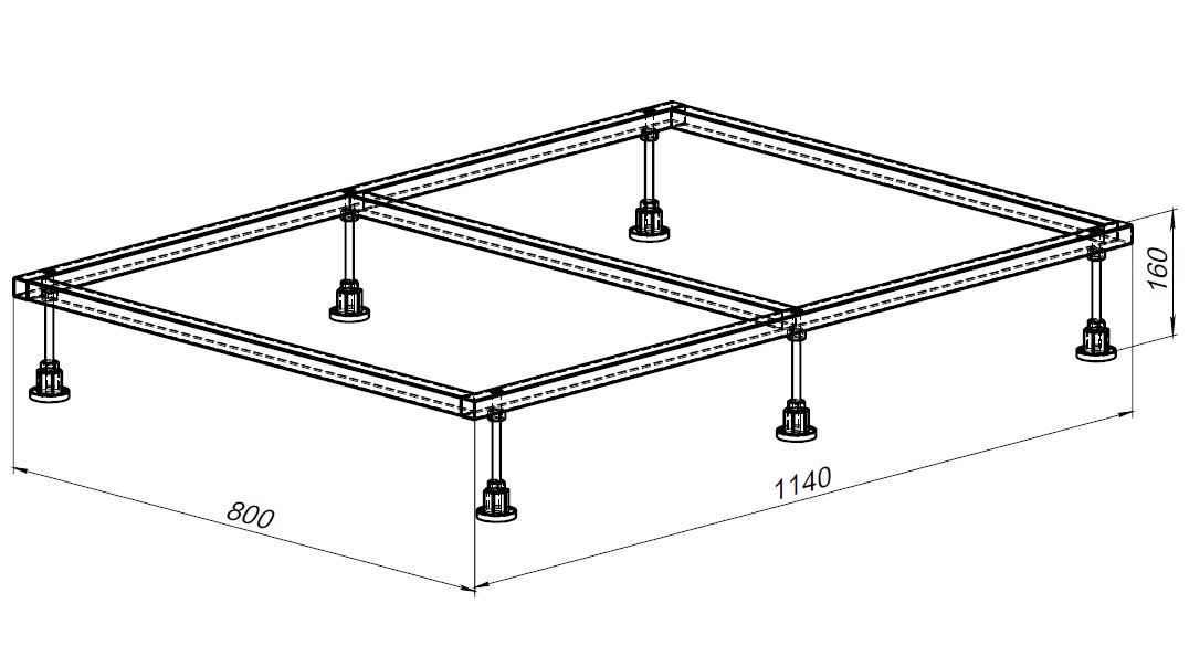 Каркас для поддона allen brau 120х90 8.00004