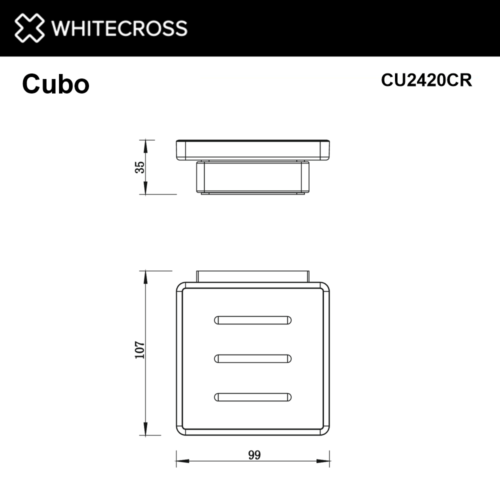 Мыльница подвесная whitecross cubo cu2420cr (хром)