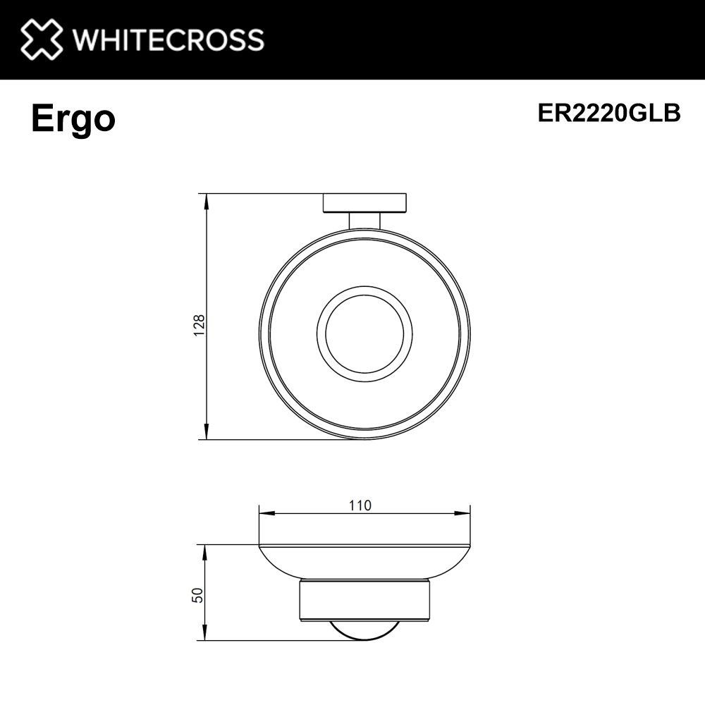 Мыльница подвесная whitecross ergo er2220glb (брашированное золото)