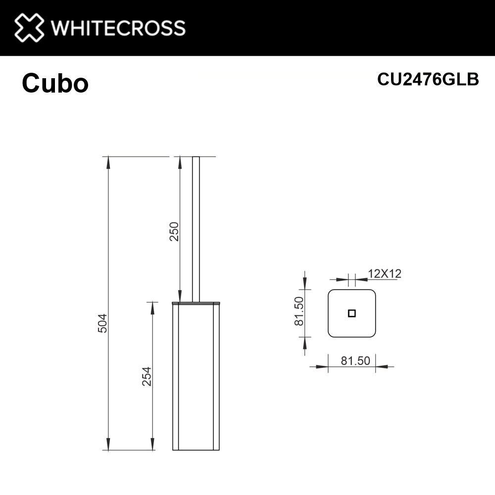 Ершик напольный whitecross cubo cu2476glb (брашированное золото)