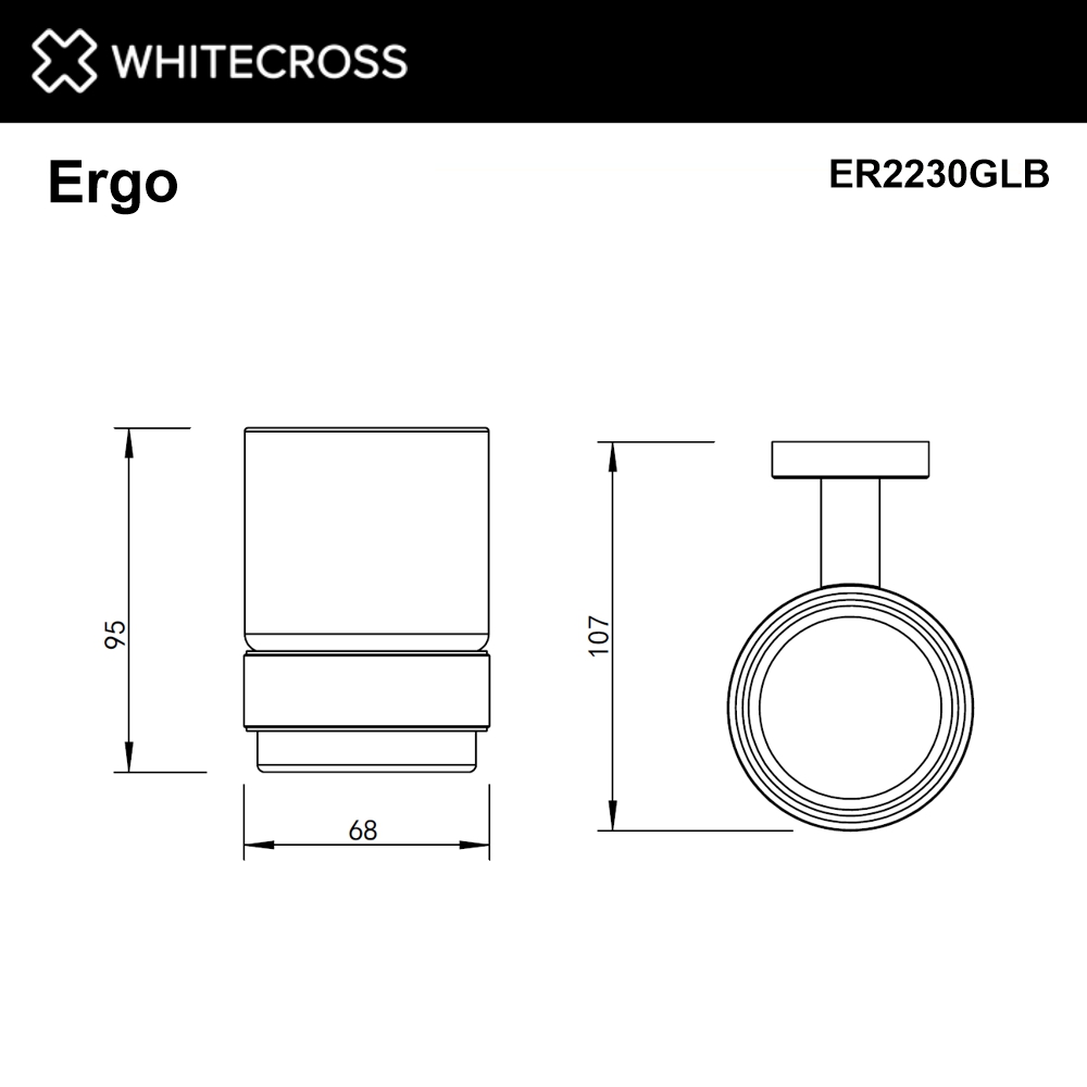 Стакан подвесной whitecross ergo er2230glb (брашированное золото)