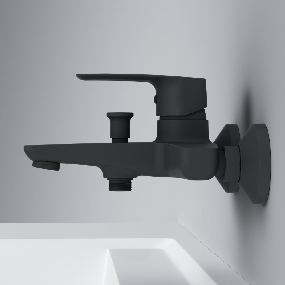 F90A10022 Gem, смеситель для ванны/душа излив 179 мм, черный, шт.