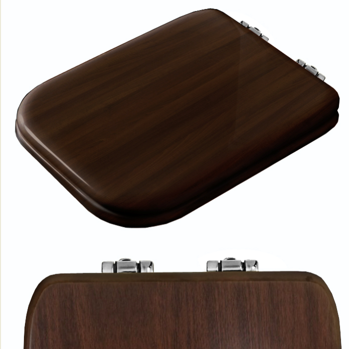 Kerasan waldorf сиденье для унитаза, микролифт, цвет: noce/хром