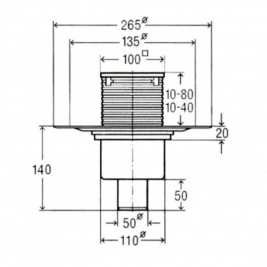 Viega Advantix 4936.3 арт. 583224 Душевой трап с декоративной панелью 100*100 мм (хром)