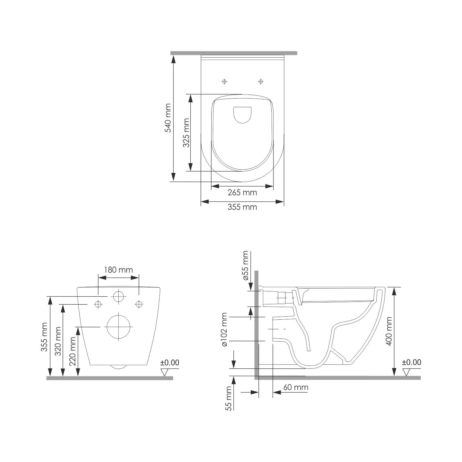 H002 подвесной унитаз