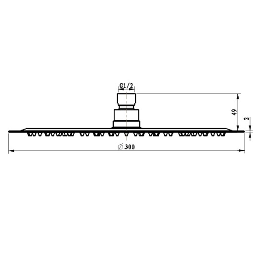 TVC00040130061 Ливневая насадка для душа 300 мм хром