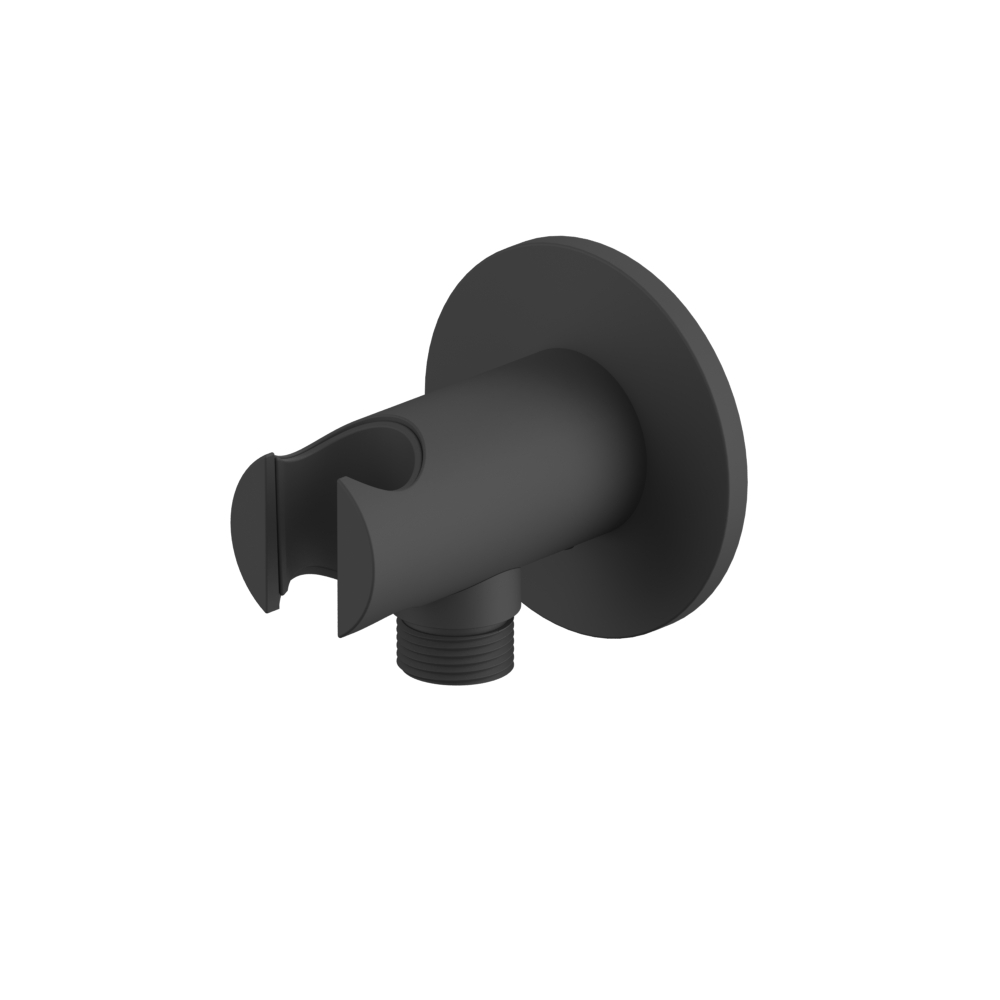 Угловой соединительный элемент с держателем лейки whitecross y1015bl (черный мат)