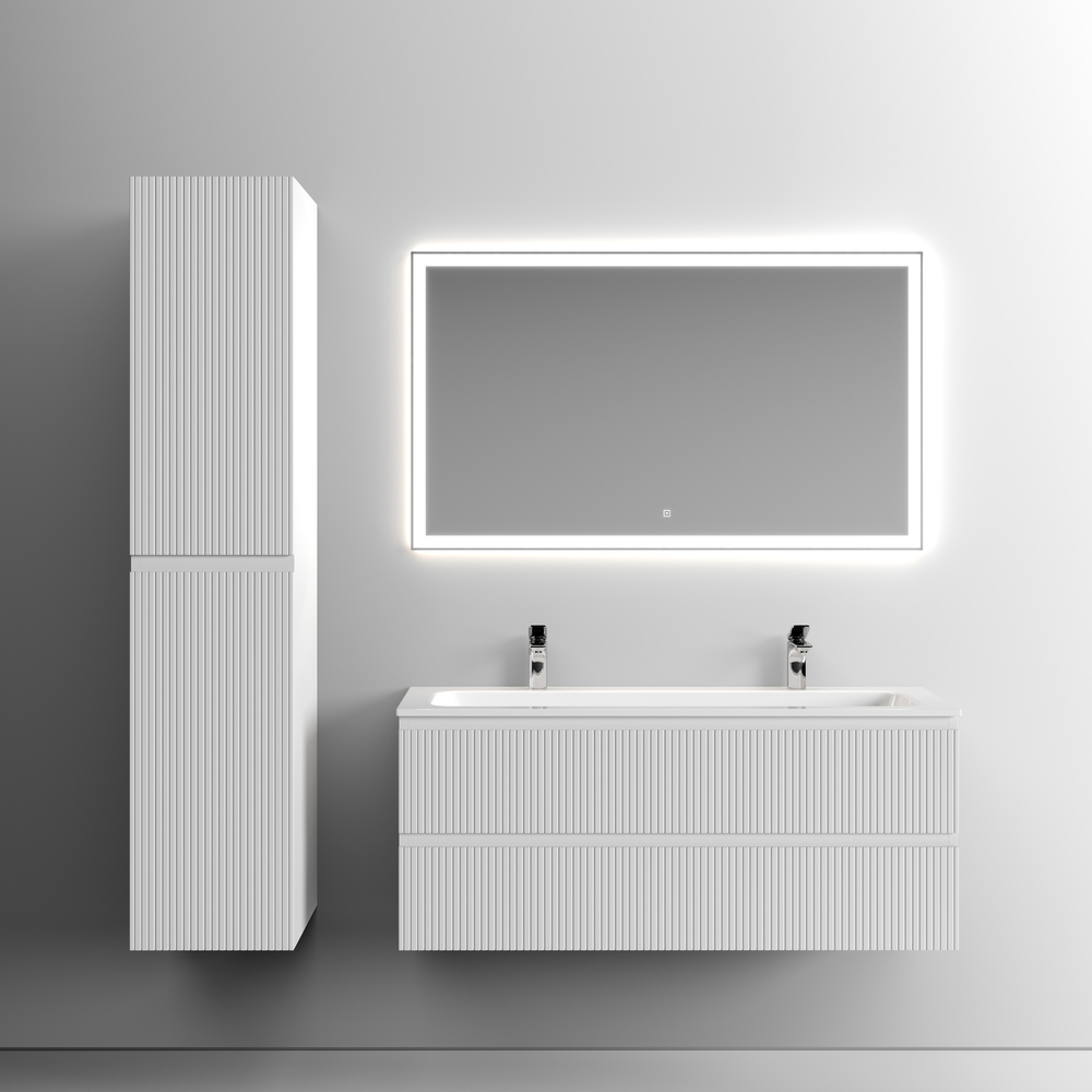Тумба подвесная sancos snob t 1195х445х500, c двумя ящиками оснащенными доводчиками, bianco, арт.snt120w