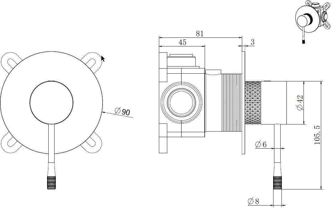 Смеситель для душа allen brau priority 4.0 5.31c12-mg (с внутренней частью, 1 выход) графит браш