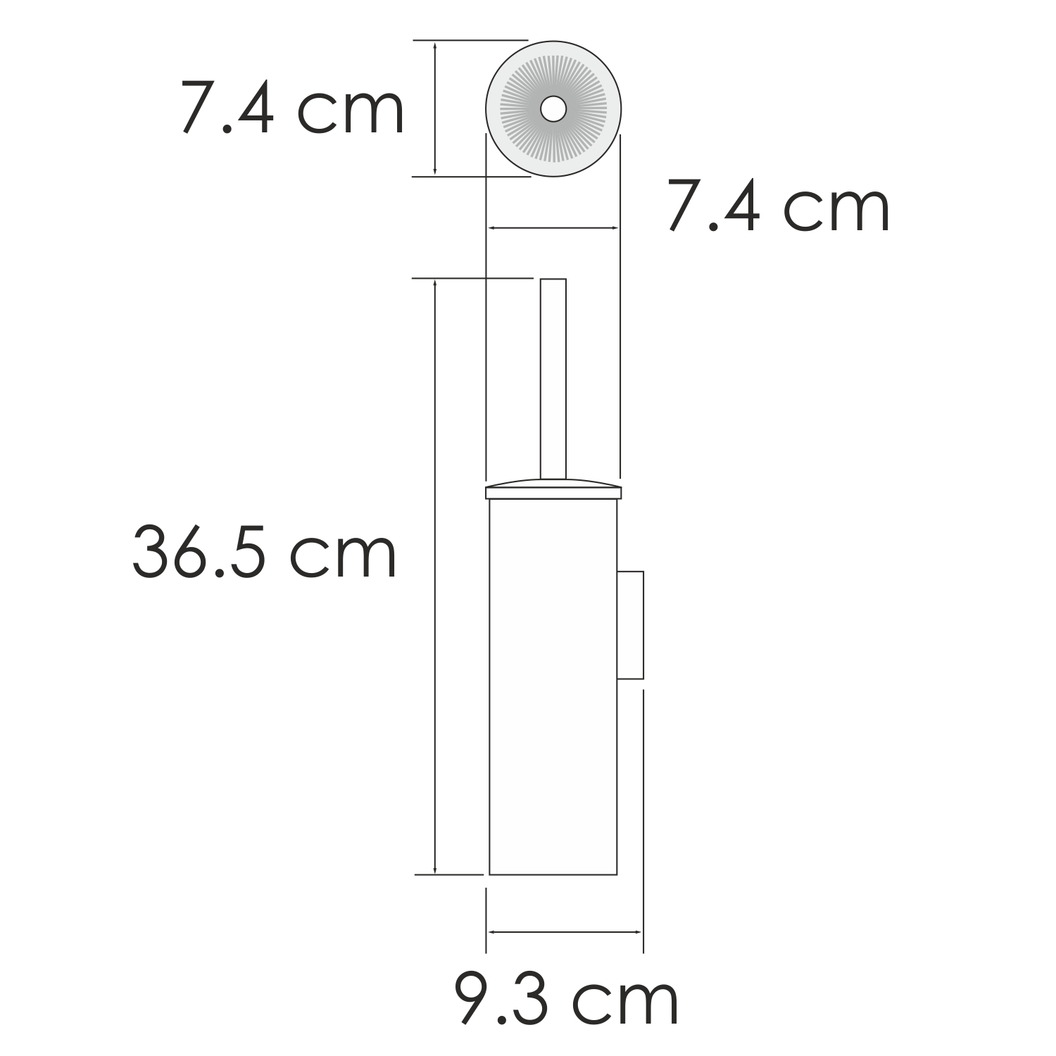K-1087gun metal щетка для унитаза подвесная