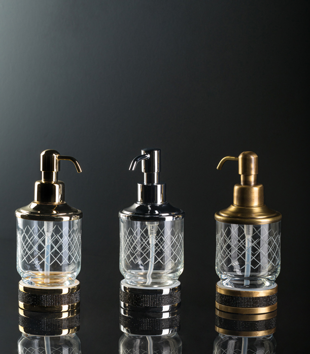 Диспенсер для жидкого мыла boheme royal cristal 10929-g-b, золото