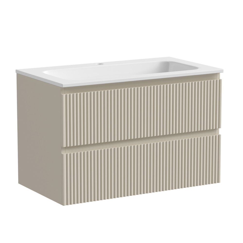 Тумба подвесная sancos snob r 790х445х500, c двумя ящиками оснащенными доводчиками, beige soft , арт.snr80ce