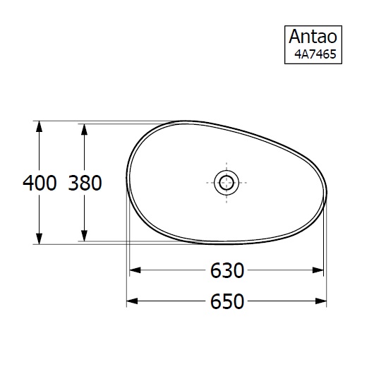 НОВИНКА!!! Antao Раковина для установки на столешницу, 650 x 400 x 146 mm, Альпийский белый CeramicPlus, без перелива