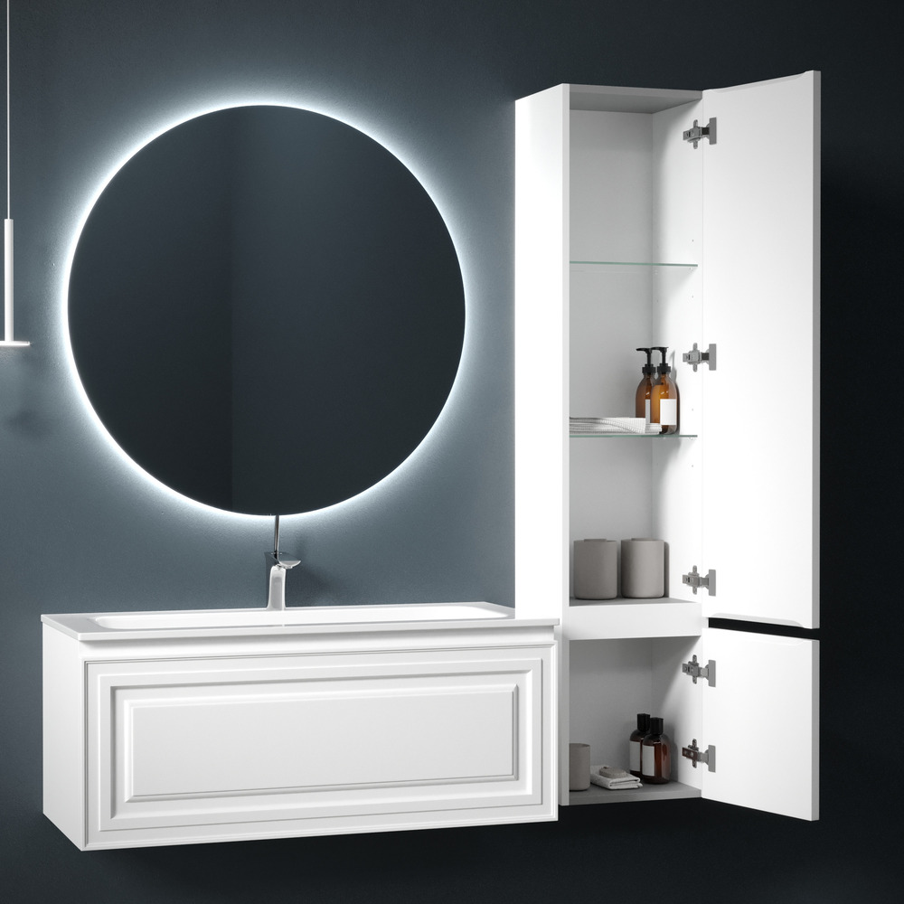 Шкаф-пенал sancos very подвесной правый,  bianco , 350х300х1600 мм, арт. pvr35rw