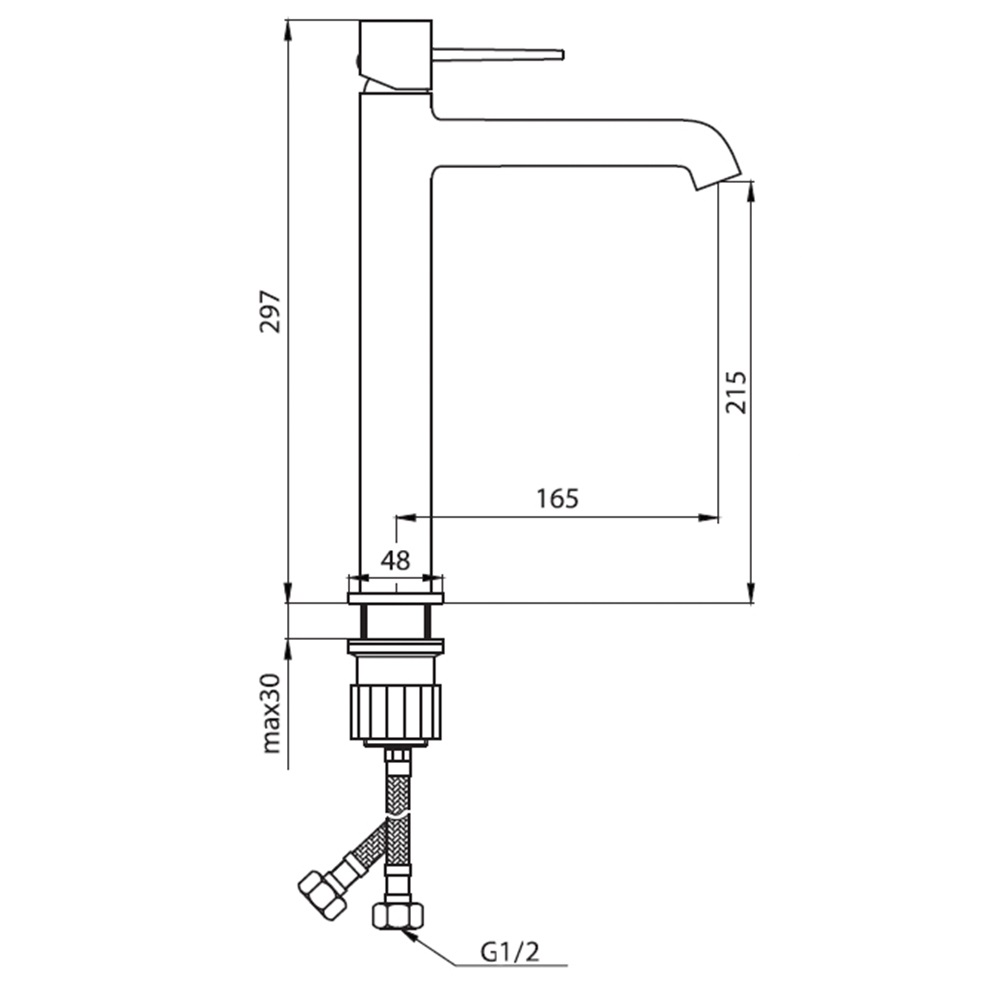 860220000_xxx Sirius, смеситель для умывальника высокий