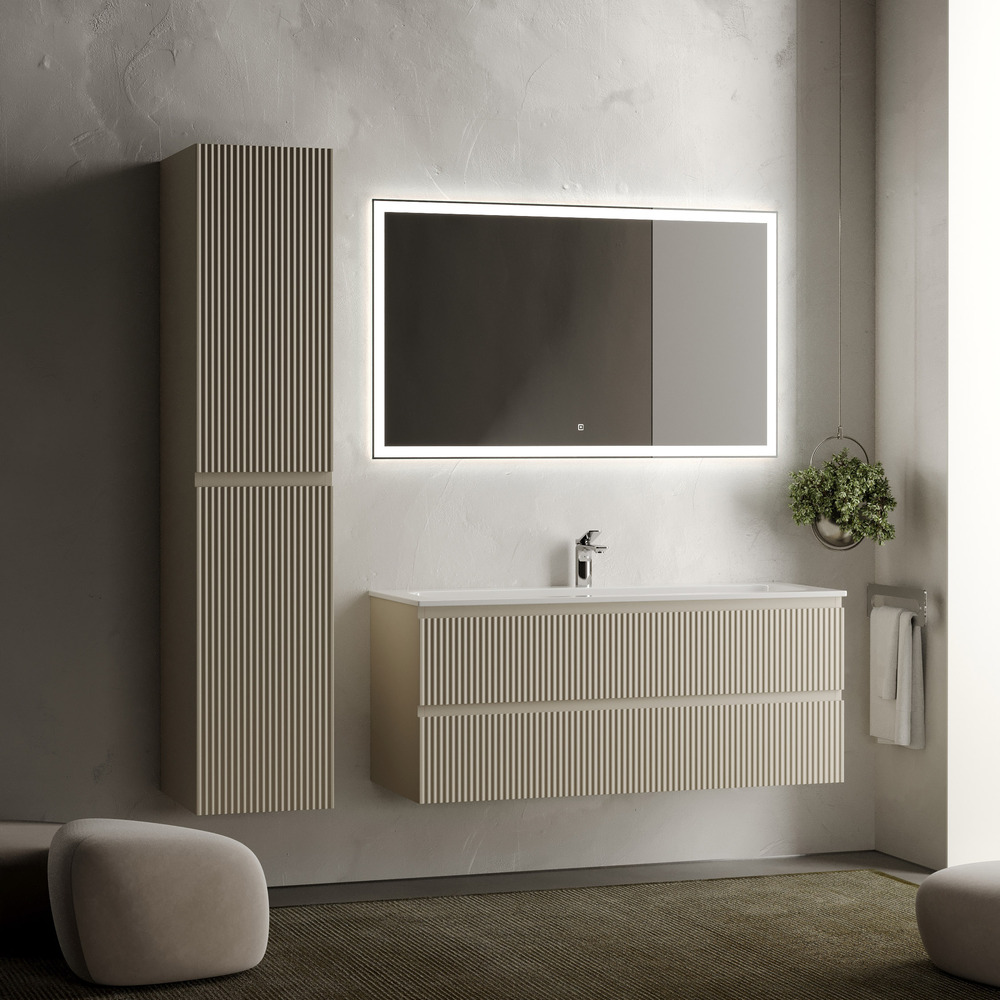 Тумба подвесная sancos snob r 1195х445х500, c двумя ящиками оснащенными доводчиками, beige soft, арт.snr120ce