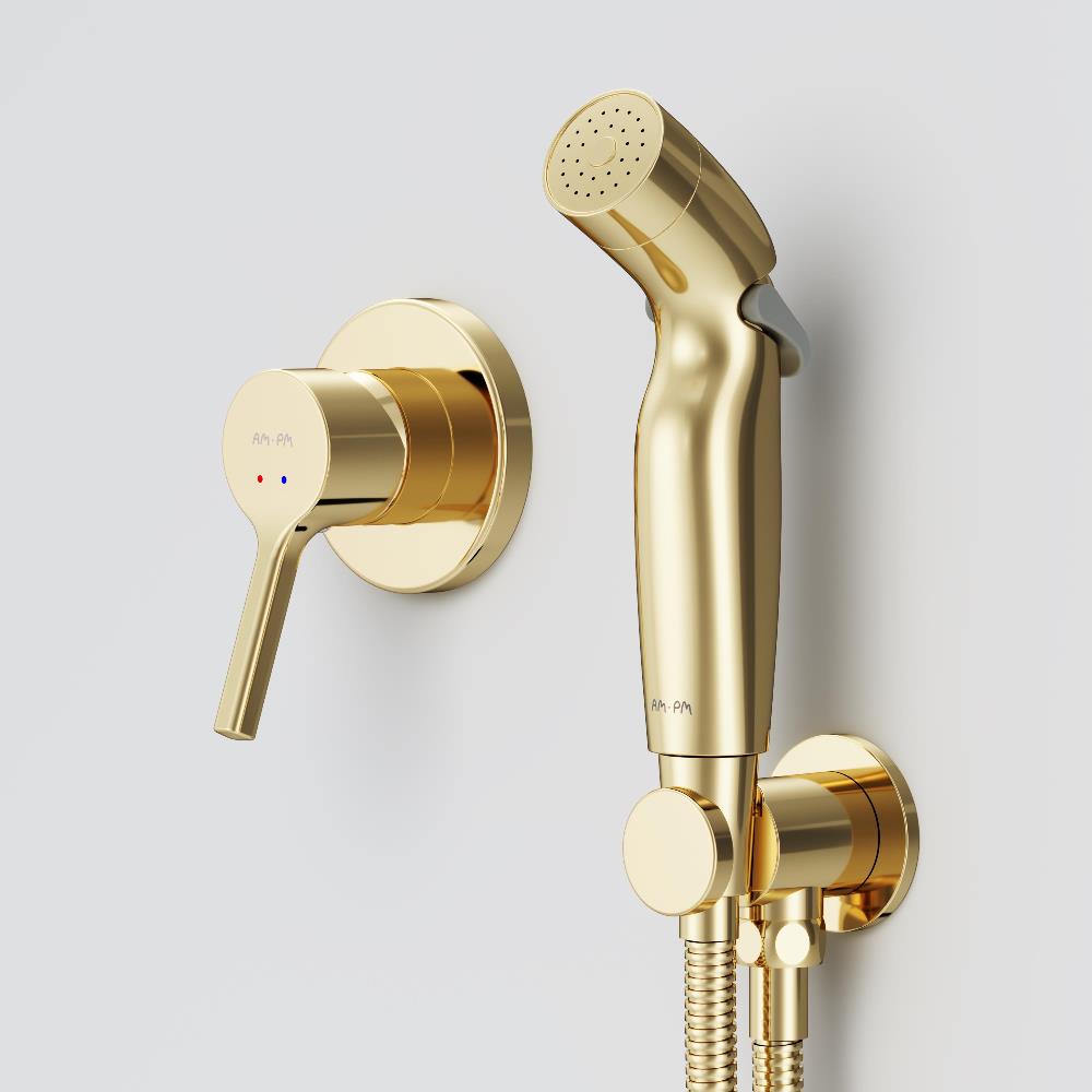 F40H85B99 X-Joy S, гигиенический набор для скрытого монтажа со смесителем для душа, золото