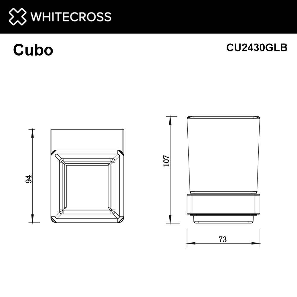 Стакан подвесной whitecross cubo cu2430glb (брашированное золото)