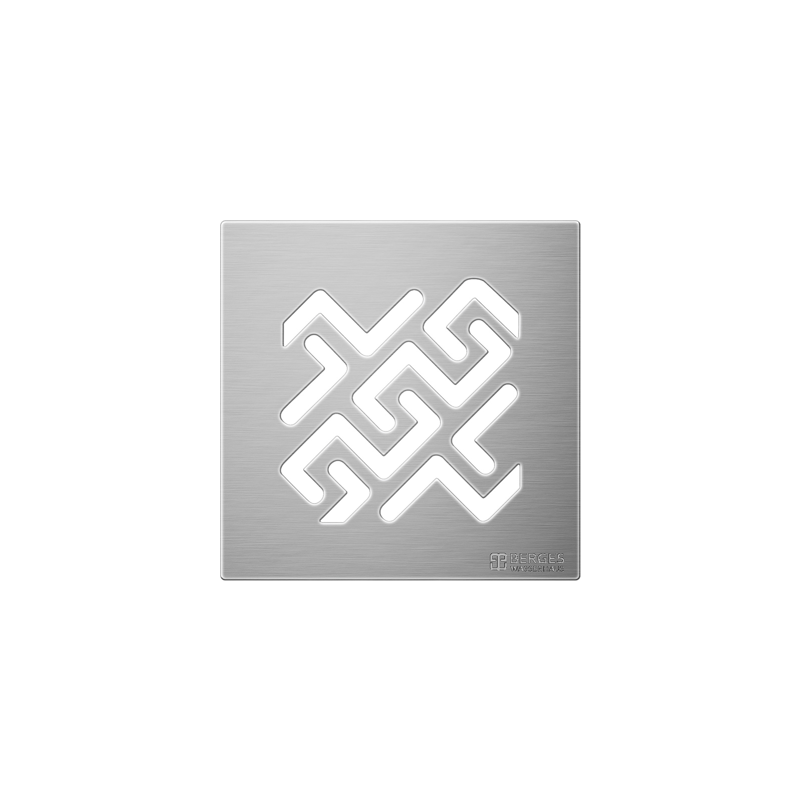 Трап berges водосток zentrum antik 100х100, матовый хром, выпуск d50 h65 боковой