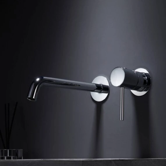 Смеситель для раковины настенный скрытая часть в комплекте imex monza glm039 chrome