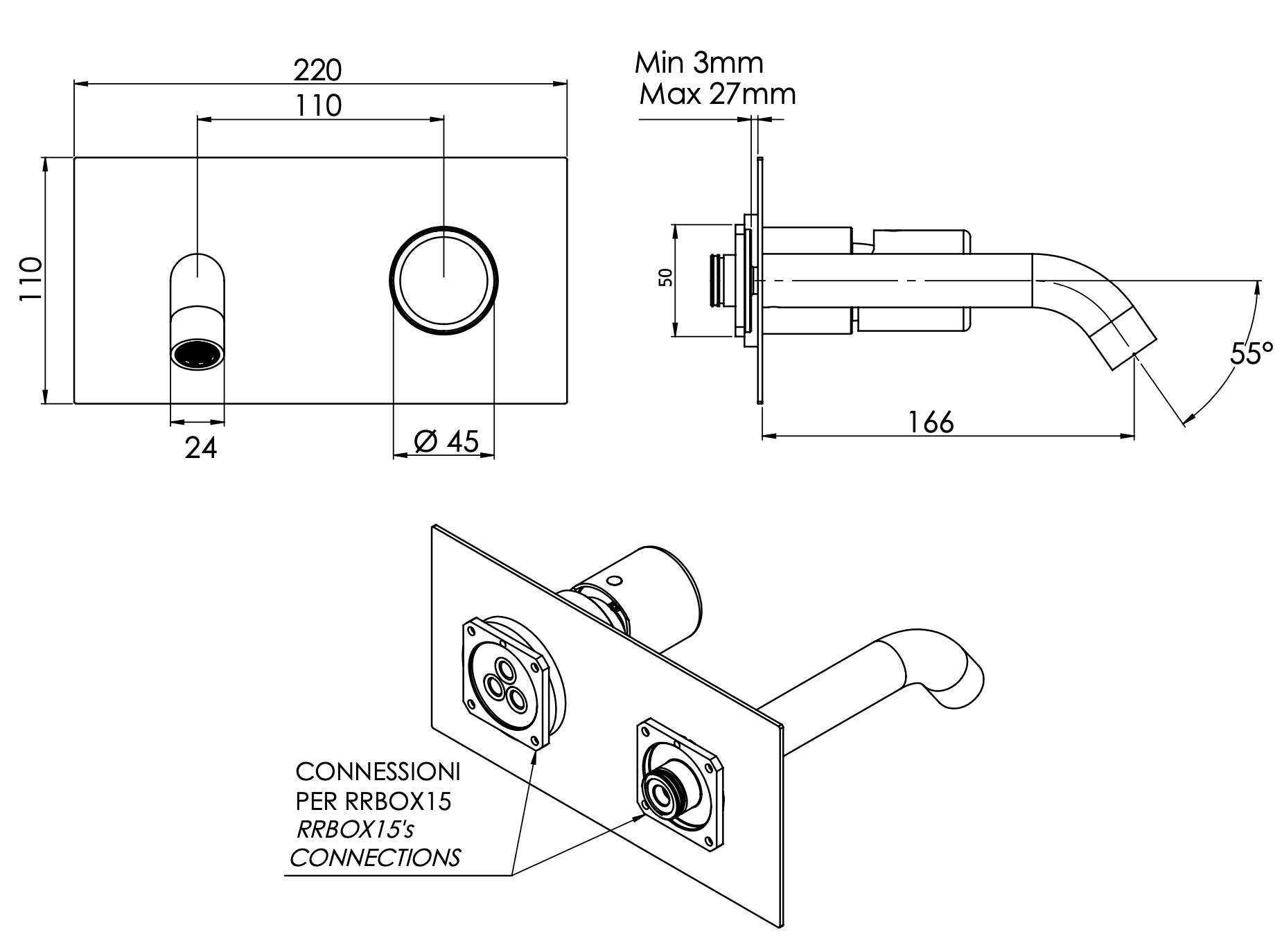 Смеситель для раковины daniel trilogy tg632kbcr