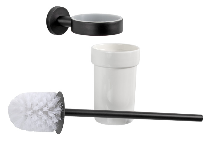 Ершик для унитаза с держателем guest no черный матовый remer