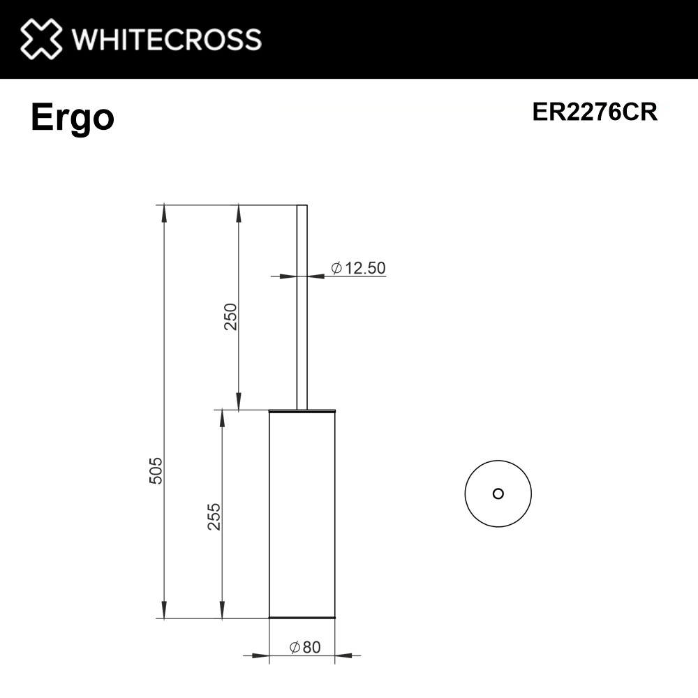 Ершик напольный whitecross ergo er2276cr (хром)
