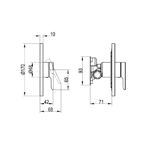TVS10435200061 O.novo Однорычажный смеситель скрытого монтажа