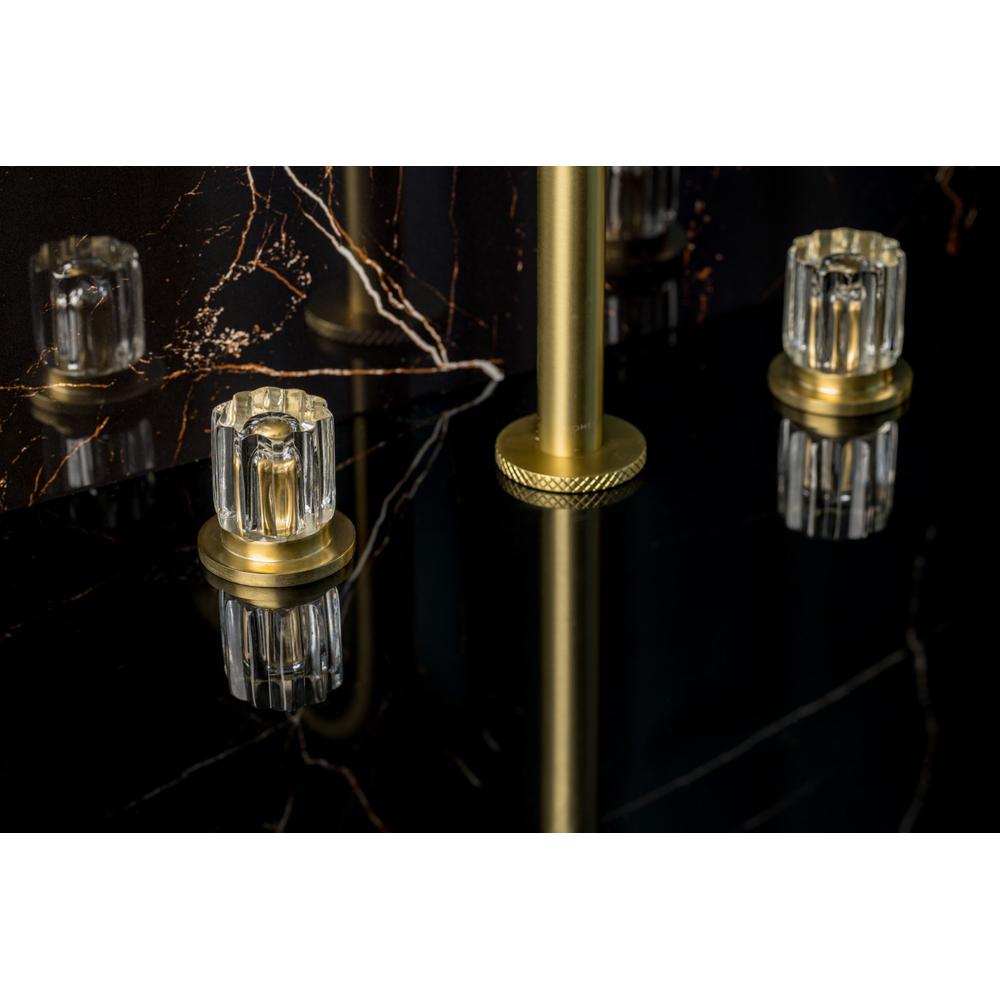 Смеситель на столешницу ELEGANTE на 3 отв. MAT GOLD