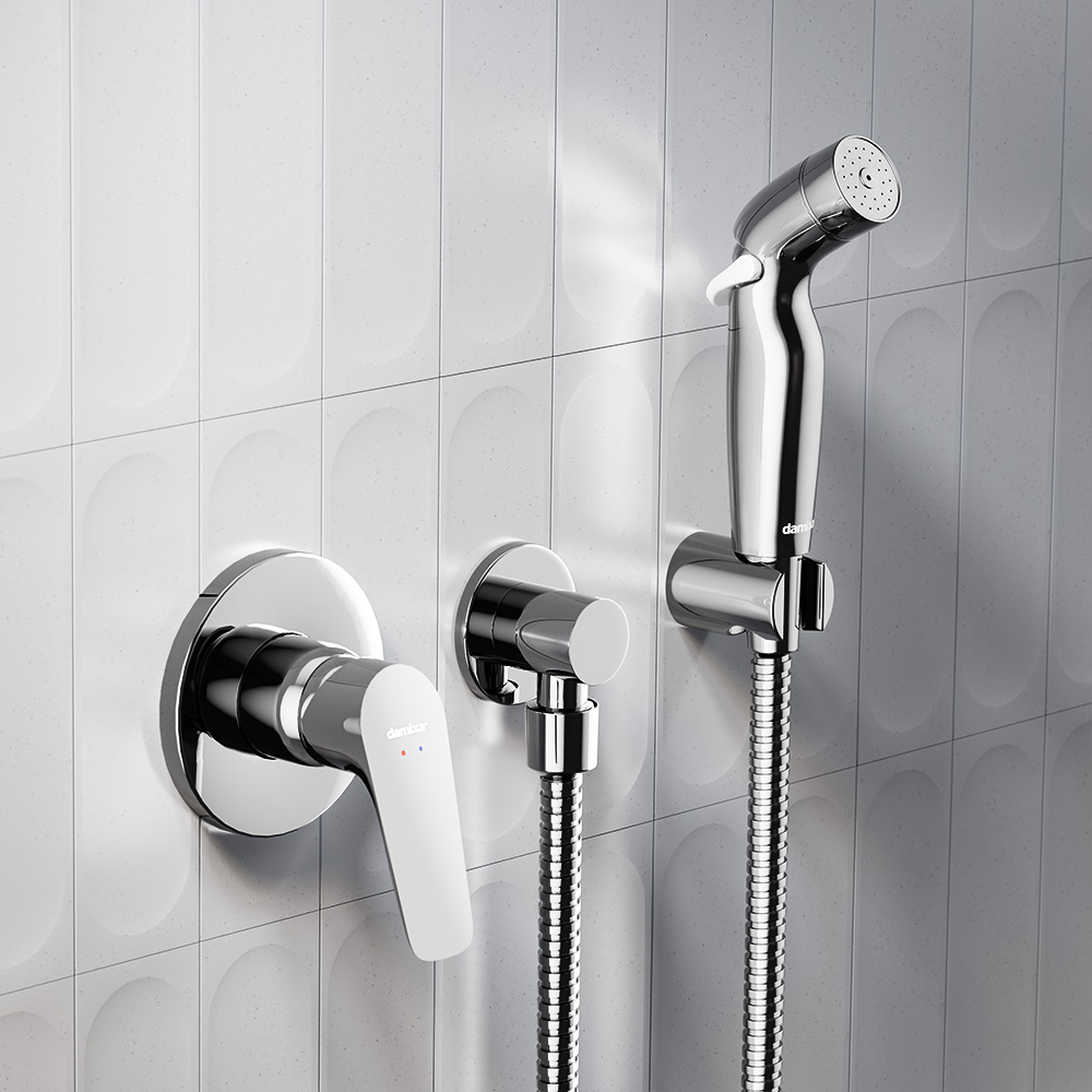 777510001 Jupiter, смеситель монтируемый в стену с гиг. душем, хром