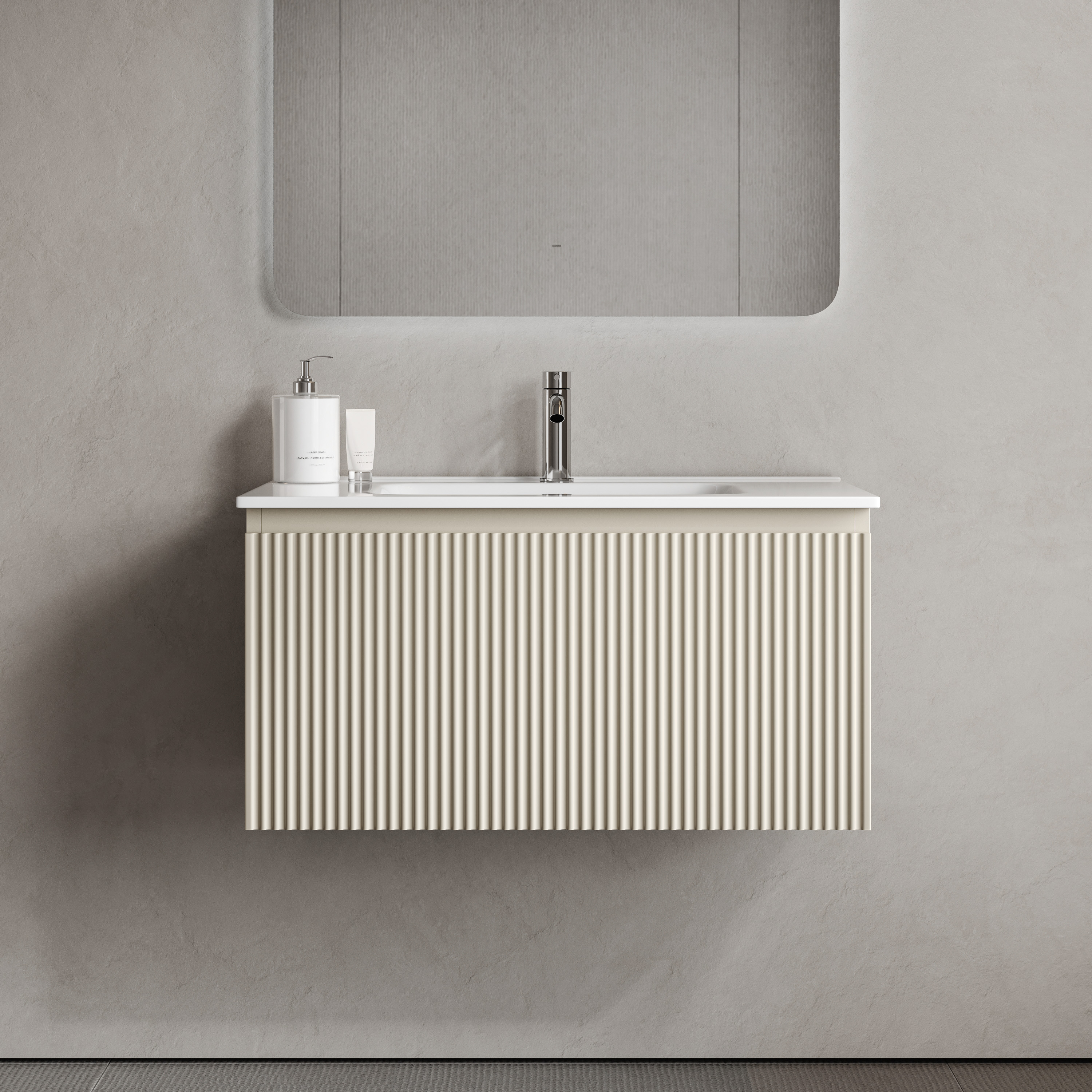 Тумба подвесная SANCOS Snob R 1.0 790х445х406, c одним ящиком оснащенным доводчиками, Beige Soft , арт.SNR1.080CE