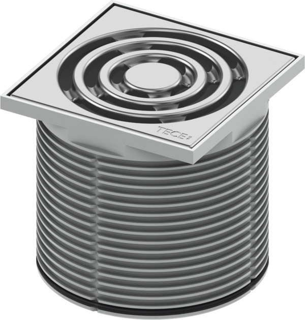 Декоративная решетка tecedrainpoint s, 100 мм, в пластиковой рамке, с монтажным элементом