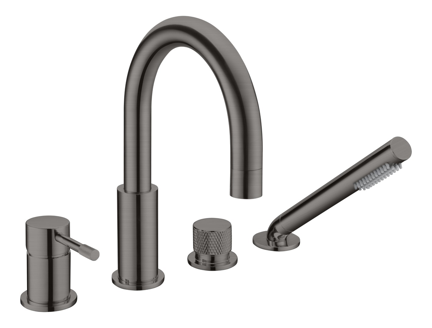 Смеситель врезной на борт ванны uno gun metall