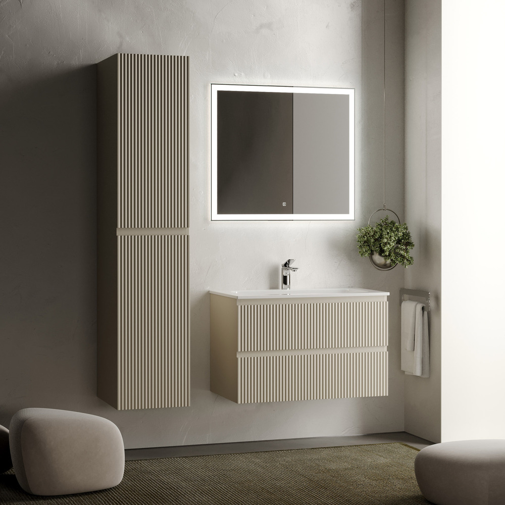 Тумба подвесная sancos snob r 790х445х500, c двумя ящиками оснащенными доводчиками, beige soft , арт.snr80ce