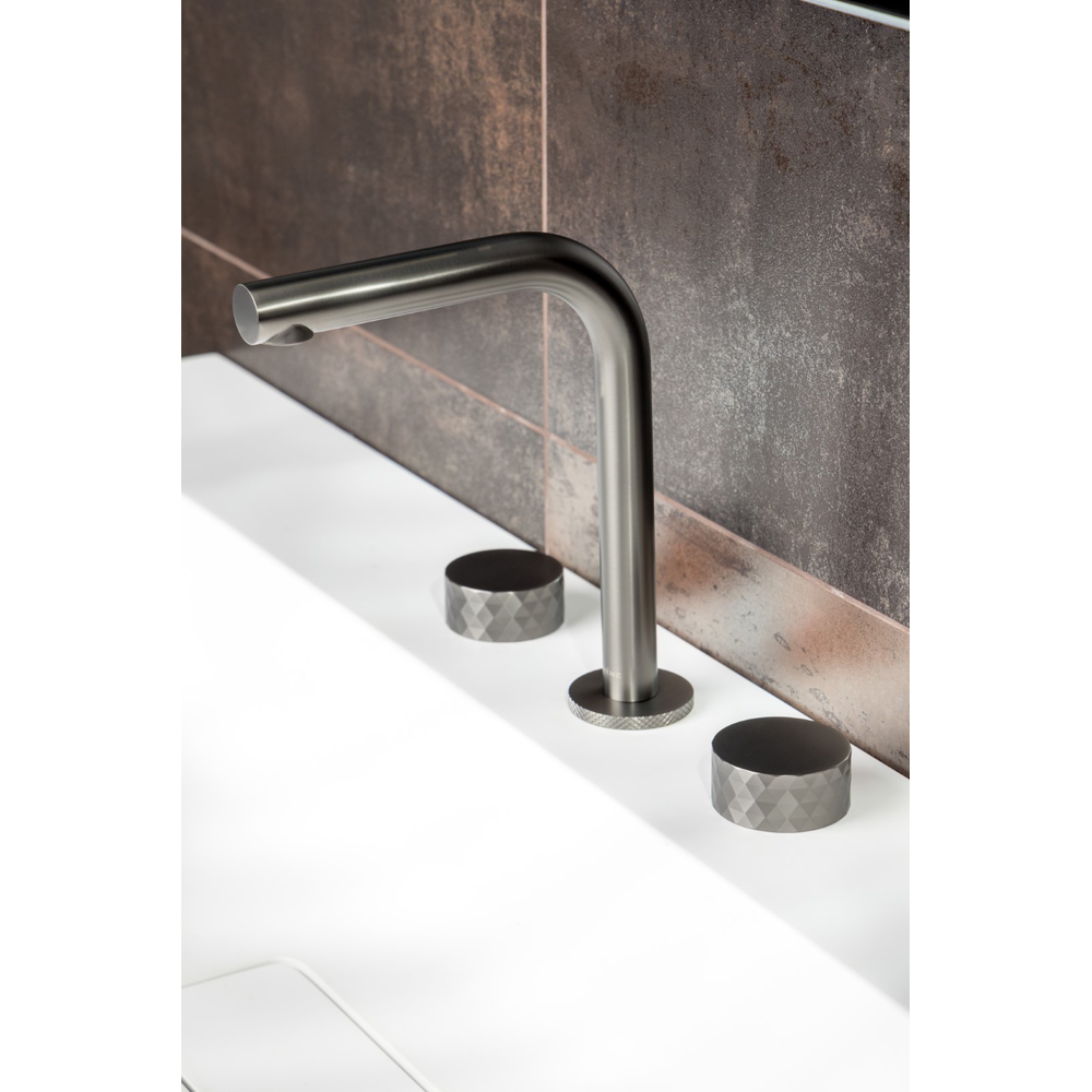Смеситель на столешницу STICK DIAMOND на 3 отв. Shine Gun Metal