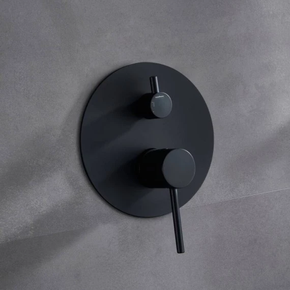 Смеситель для душа скрытого монтажа готовый комплект верхний душ ø25cм imex monza gpm039/ng matt black